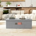 thumbnail image 2 of Gymax 43'' Folding Storage Ottoman Bench w/ Removable Divider & Side Pocket Bedroom Light Grey, 2 of 8
