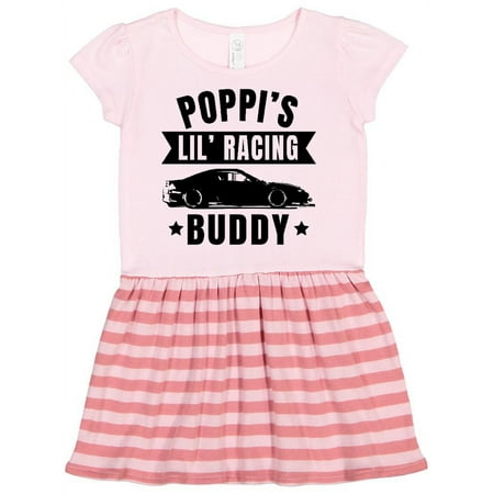 

Inktastic Poppis Lil Racing Buddy with Car Silhouette Gift Toddler Girl Dress