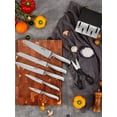 thumbnail image 6 of FOHERE 7-Piece Kitchen Knife Set with Sharpener, Unique Waved Pattern & Stainless Steel Handle, 6 of 9