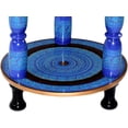 thumbnail image 4 of Hand-Crafted Table  - Lacquer Art Table (Teal), 4 of 6