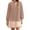 Khaki, variant on Long Sleeve Patchwork Women Collared V Neck Sweatshirt Dress