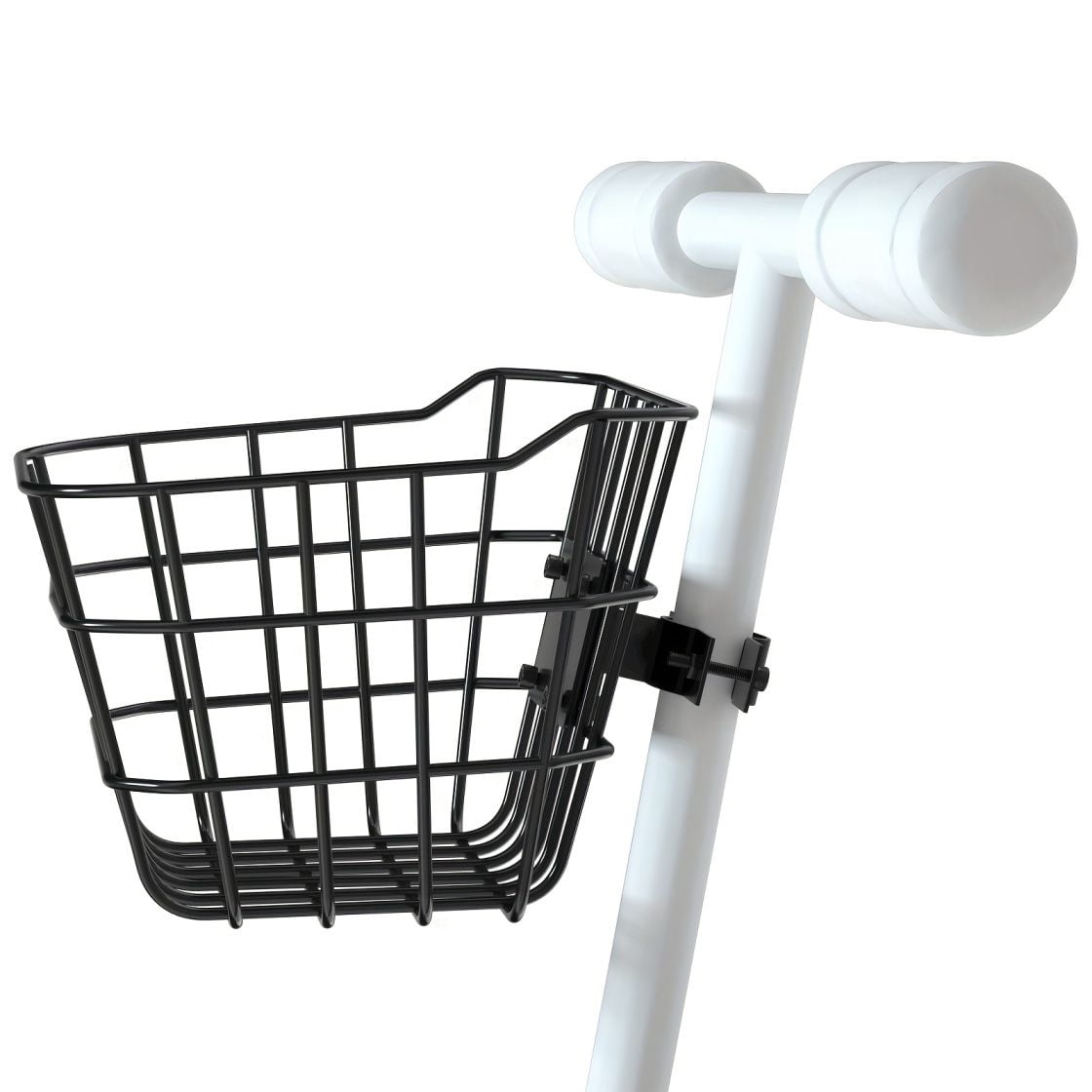 Black Metal Anti-Sag Front Bicycle Basket for Scooters