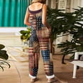 thumbnail image 3 of Iaqnaocc 4th of July Jumpsuits for Women Patriotic American Flag Striped Sleeveless Jumpers Freedom Adjustable Strap Overalls Jumpsuits Fashion Cotton Linen Overalls Navy L, 3 of 4