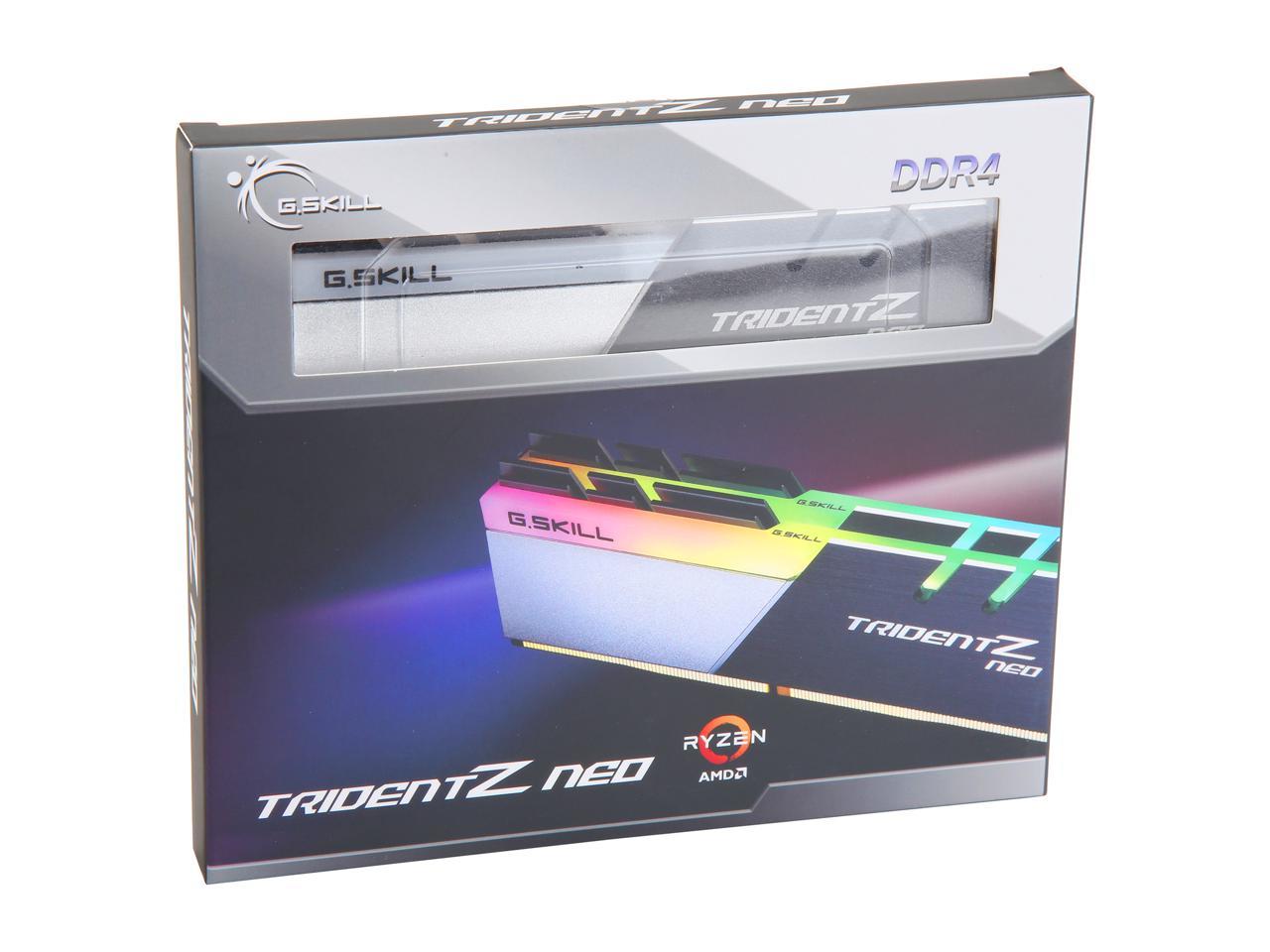 Memoria G.SKILL Trident Z Neo (para AMD Ryzen) Series 32GB (2 x 16GB) RGB DDR4 3600 (PC4 28800) para PC de escritorio F4-3600C16D-32GTZNC 2