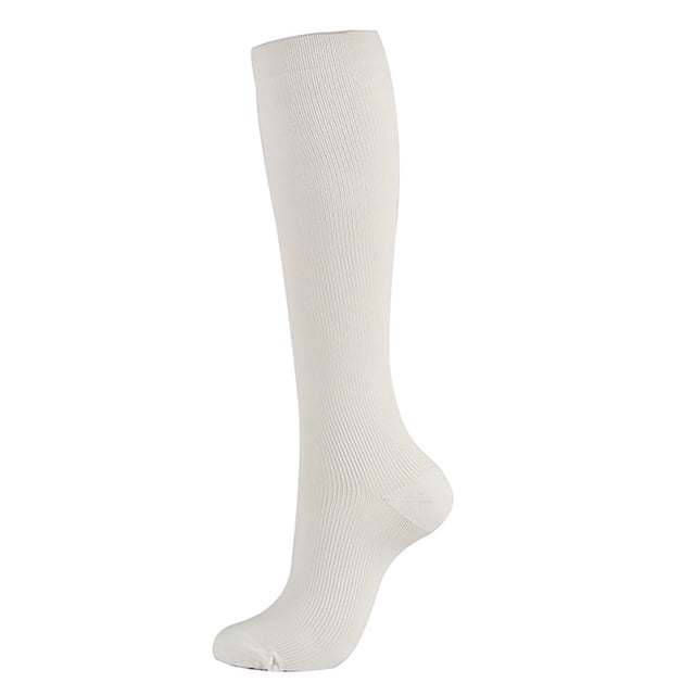 Men Women Compression Socks Fit For Sports Black Socks Anti Fatigue Pain Relief Knee High Stockings Six ColorsL Gong Bohan LED