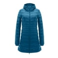 thumbnail image 4 of WCMZJ Long Puffer Coat for Women Plus Size Warm Winter Down Jackets Lightweight Removable Hood Quilted Coats Blue XXL, 4 of 9