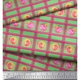 thumbnail image 3 of Soimoi Green polyester Crepe Fabric Geometric & Flamingo Bird Print Fabric by the Yard 42 Inch Wide, 3 of 3