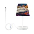 thumbnail image 2 of BZSMCE Table Lamp Creative Artistic Cat with Moon Simple Pattern Night Light, 2 of 8