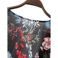 thumbnail image 6 of Niuer Women Shirts Floral Print Tops Kimono Sleeve Tunic Shirt Casual Cover Ups Short Sleeves Swimwear Black 3XL, 6 of 9