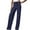 Blue, variant on Brondbend Women's Straight Leg Tall Womens Pants High Elastic Waisted Button up Solid Color Trendy Long Trousers with Pocket Slim Fit Business Work Party Fall Lightweight