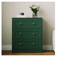 thumbnail image 3 of 3 Drawer Nightstand, Large Bedside Table with Golden Round Knobs, Modern Wood End Table, Accent Side Table Chest of Drawers for Bedroom, Living Room, Hallway, Closet, Green 1, 3 of 9