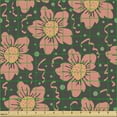 thumbnail image 2 of Floral Upholstery Fabric by the Yard, Flower Petals Doodle Meadow Blossoms Blowing Spring Season Repetition, Decorative Fabric for DIY and Home Accents, Coral and Charcoal Grey by Ambesonne, 2 of 5