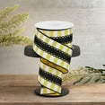 thumbnail image 3 of 2.5" Lace On Horizontal Stripe Ribbon: Black, Yellow, White (10 Yards), 3 of 3