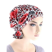 Turban Plus The Abbey Cap ® Womens Chemo Hat Beanie Scarf Turban for Cancer Ruffle Red Rose Leopard