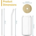 thumbnail image 4 of Qishi 16 oz Beer and Beverage Glass Straws, Great for Home Use, with Clear Bamboo Lids (Set of 4), 4 of 8