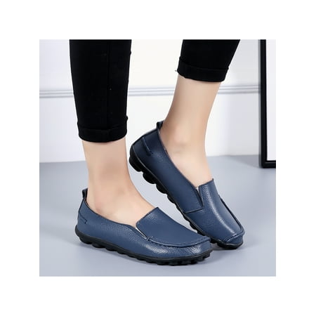 

UKAP Women s Comfortable Slip-On Loafers Leather Driving Shoes Classic Casual Flat Moccasins