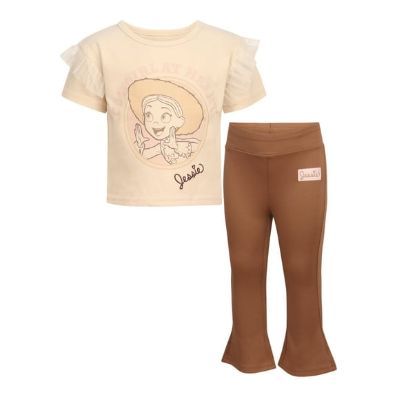 Disney Clothes Baby Girls 2-Piece Outfit Set – Stitch, Minnie Mouse, Jessie, Marie Short Sleeve Tee & Flare Leggings Set Infant (12M–24M)