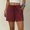 Wine, variant on Only Moment Women's Summer Sweat Shorts Polyester Dressy Casual Elastic High Waisted,Comfy Lightweight Airy,Summer Shorts for Beach,Travel & Vacation Linen Shorts Pink,S