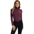 thumbnail image 1 of HSHDLDF Hauts à Manches Longues pour Femmes Col Roulé Doux Extensible Ajusté Couche de Base, 1 of 7