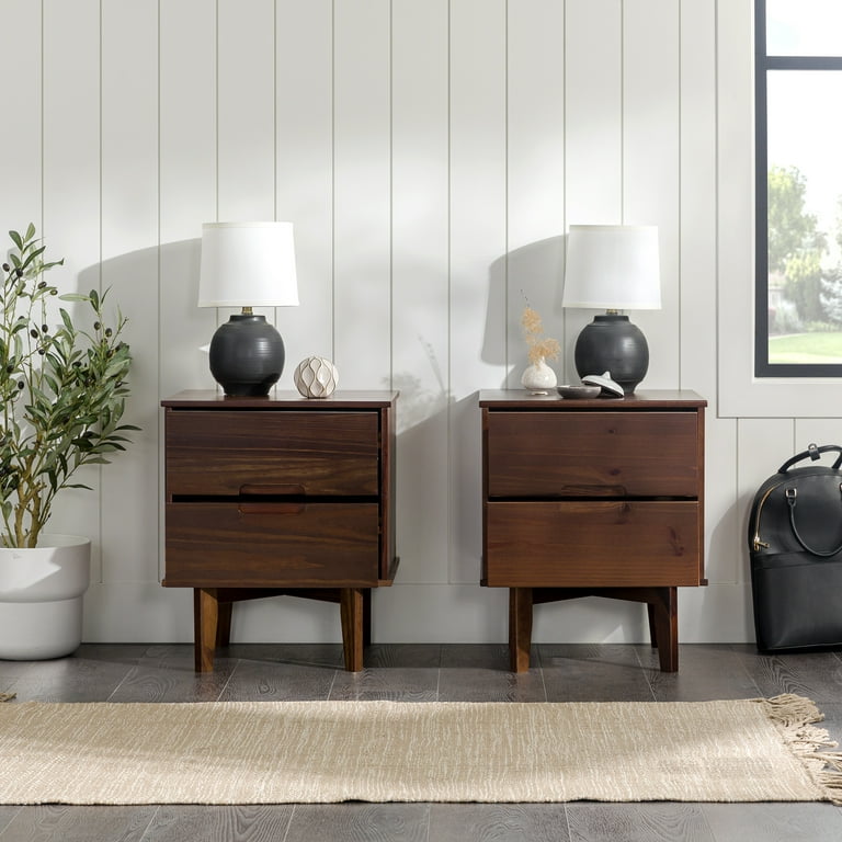 Walnut mid cheap century nightstand