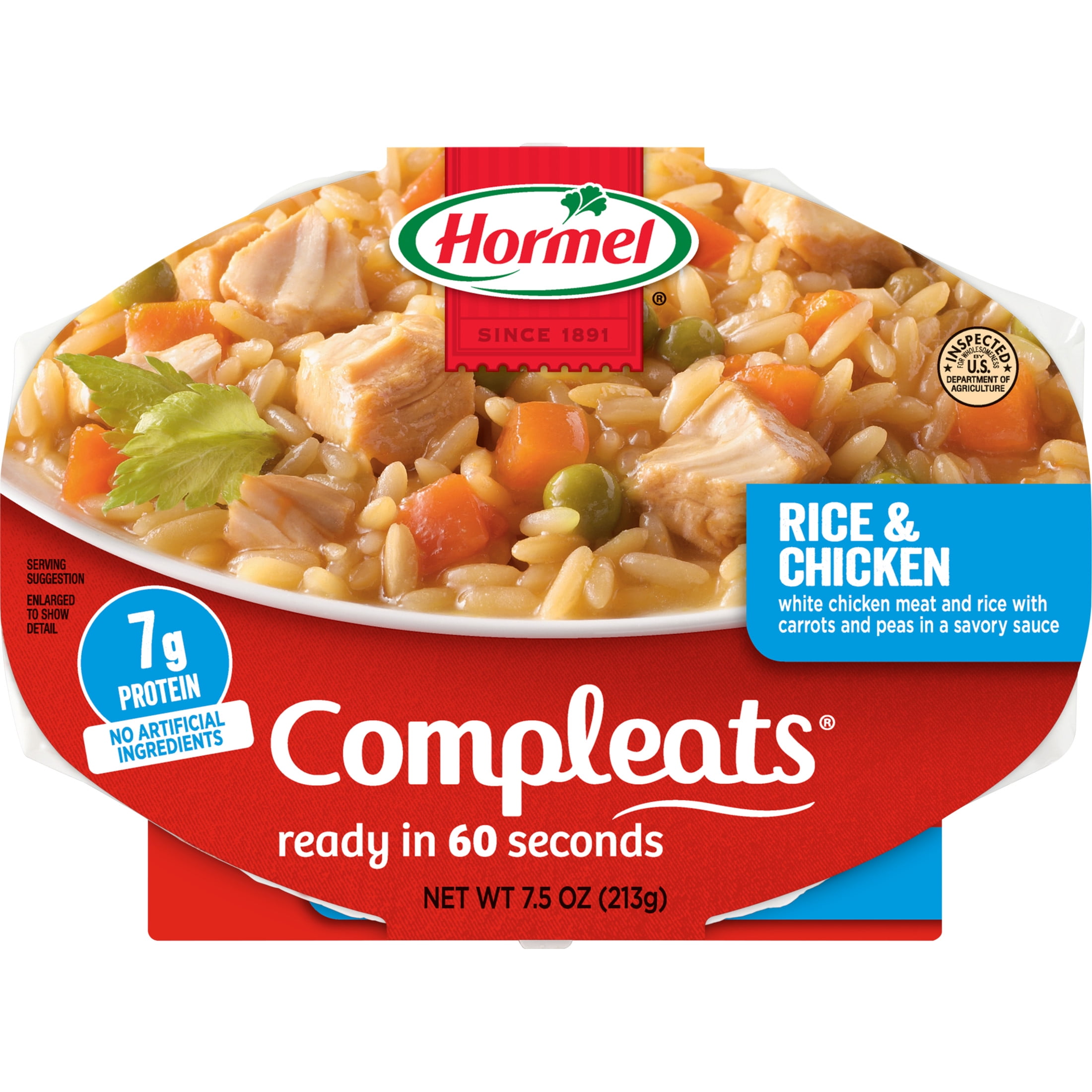 HORMEL COMPLEATS Rice and Chicken, Shelf Stable, 7.5 oz Plastic Tray