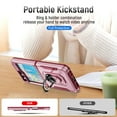 thumbnail image 4 of ELEHOLD for Samsung Galaxy Z Flip5 with Magnetic Ring Holder Built-in Retractable Sliding Hinge Protector Case,Rugged Shockproof with 1 Pack Small Screen Protector for Galaxy Z Flip5 2023,Pink, 4 of 8