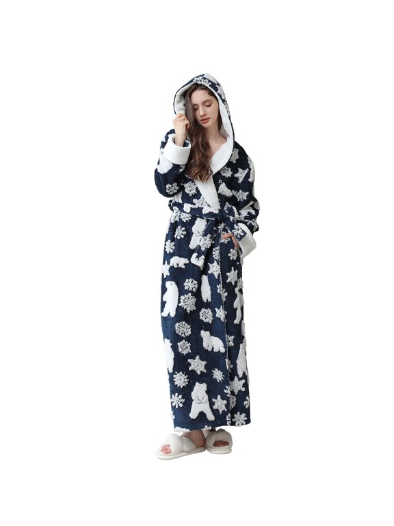 Women's Cationic Jacquard Hooded Nightgown