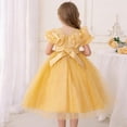 thumbnail image 6 of DAETIROS Girls Yellow Tulle Dress Birthday Party Ruffle Tutu Princess Gown with Beaded Waist Soft Flower Girl Formal for Wedding Holiday Sizes 4-12,Size 8-9T, 6 of 7