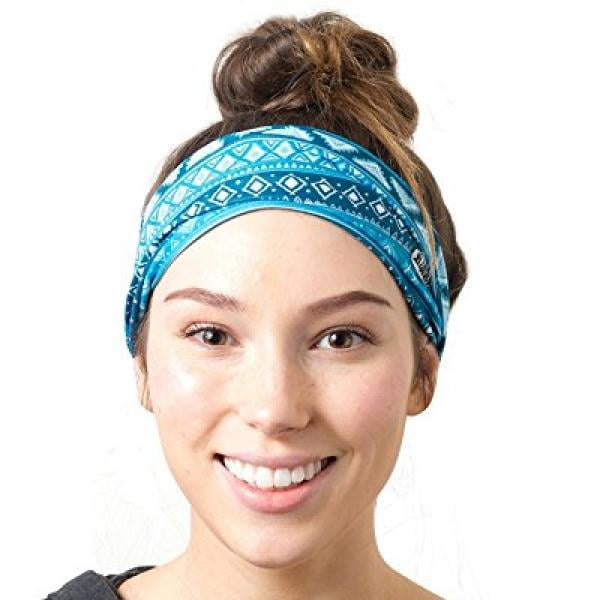 RiptGear Yoga Headbands for Women and Men Tribal Blue