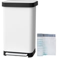 thumbnail image 3 of TLSUNNY 13.2 Gal Step-on Trash Can with 15pcs Garbage BagS, Stainless Steel Odor Control Bin with Rear Bag Storage & Soft-Close Lid, for Home, Office, 3 of 12