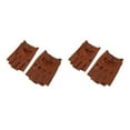 thumbnail image 3 of maskred Fashionable Retro PU Leather Men s Fingerless Driving Cycling Gloves Brown Button L 2Set, 3 of 6