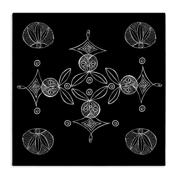 Stupell Industries Simple Monochrome Fractals Canvas Wall Art, design by El Perkin