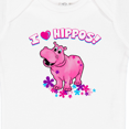 thumbnail image 4 of Inktastic I Love Hippos with Pink Hippo and Flowers Boys or Girls Baby Bodysuit, 4 of 5