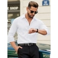 thumbnail image 2 of OALUXE Mens Dress Shirts Formal Long Sleeve Button Down Business Solid Shirt, 2 of 7