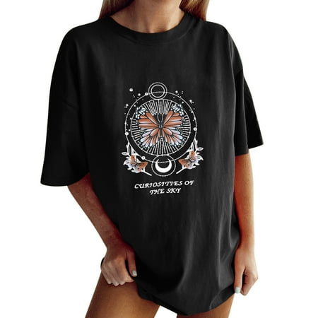 

Pianpianzi under Scrub Tunic Blouse Women Valentine Tee Shirts Women Hand Painted Flowers And Plants Printed Women Short Sleeve Plus Size Blouse Top Loose Oversized Shirt T-shirt