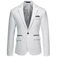 thumbnail image 1 of Mens Casual Slim Suit Jacket, One Button Notched Lapel Business Blazer Jacket, 1 of 5