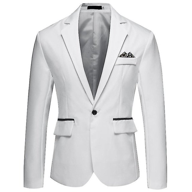 Mens Casual Slim Suit Jacket, One Button Notched Lapel Business Blazer Jacket