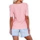thumbnail image 3 of Blusas Casuales de Verano para Mujer, con Bordados Huecos, de Corta, Color Rosa, Talla XXL., 3 of 10