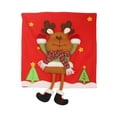 thumbnail image 1 of Christmas Chair Back Cover with Festive Santa Snowman Reindeer Design for Holiday Party Dinner Decoration Kitchen Hotel Event, 1 of 3