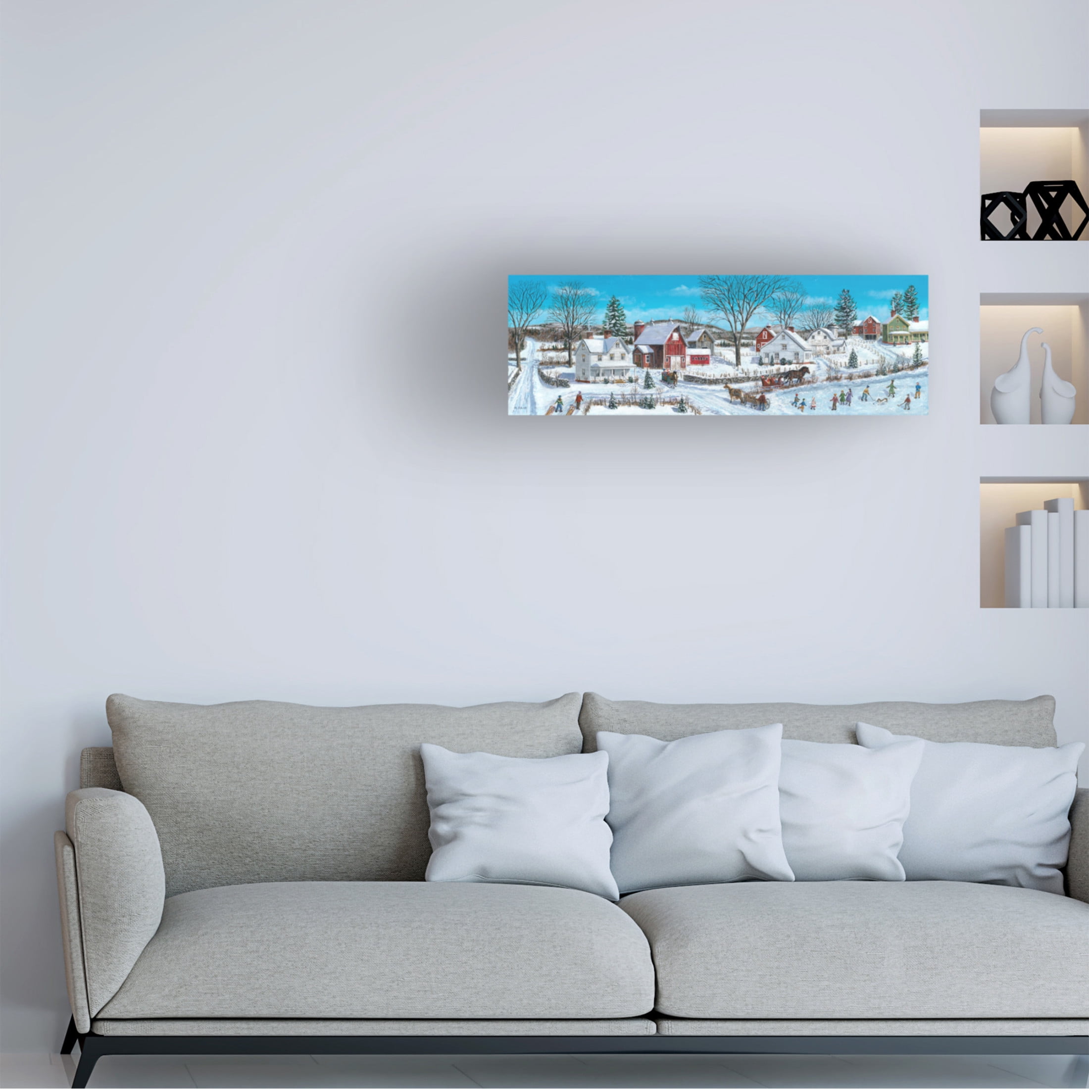 Canvas Wall Art - Bob Fair 'Sunday Afternoon' Wall Art for Living Room, Bedroom, or Office Décor by Trademark Fine Art - 19 x 6 Inches