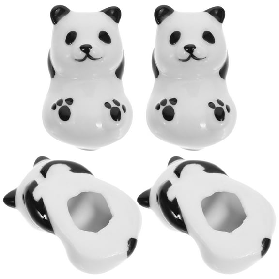 Masteelf 4pcs Chopstick Holder Panda Shape Ceramic Chopstick Stand Chopstick Holder Rack