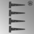 thumbnail image 2 of Renovators Supply Black Iron T Strap Hinge 7" L Light Duty Iron Vintage Door Hinge Authentic Rustic Powder Coated Flush Mount Door Strap Hinges w/Screws Pack of 4, 2 of 7