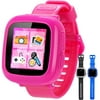 Ottoy Game Smart Watch for Kids Girls Boys Toddlers Holiday Birthday Gifts Wrist Digital Watch with Pedometer 1.5" Touch 10 Games Alarm Clock Electronic Learning Toys (Pink)