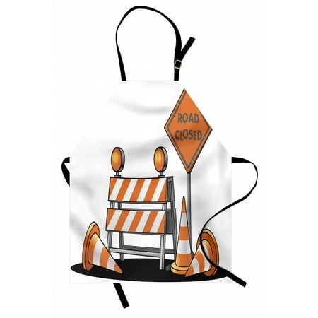 Urban Apron Road Closed Sign With Traffic Warning Symbol With