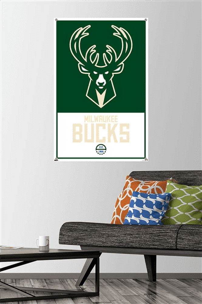 NBA Milwaukee Bucks - Logo 21 Wall Poster with Push Pins, 22.375" x 34"