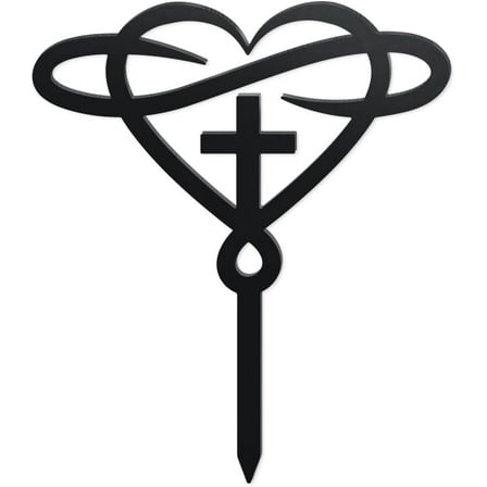 Heart Metal Memorial Plaques Stake Heart Metal Grave Marker Large Black Weatherproof Cemetery Decorations for Grave Memorial Sympathy Gravesite Gifts for Outdoors Garden Yard