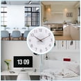 thumbnail image 6 of Unique Bargains 10 Inch Wall Clock, Quartz Battery Operated Silent Round Wall Clocks Modern Style Wooden Clock, Black/White, 6 of 6