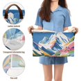 thumbnail image 5 of Yayeee Foldable Storage Basket for Shelves with Handles Waterproof Cloth Bins, Abstract Snow Mountain, 5 of 7