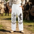 thumbnail image 2 of CONZONE Men's Baggy Viking Sweatpants Wide Leg Sweat Pants for Men Trendy Elastic Waist Drawstring Norse Mythology Graphic Y2K Soft Casual Joggers Pant With Pockets, 2 of 4