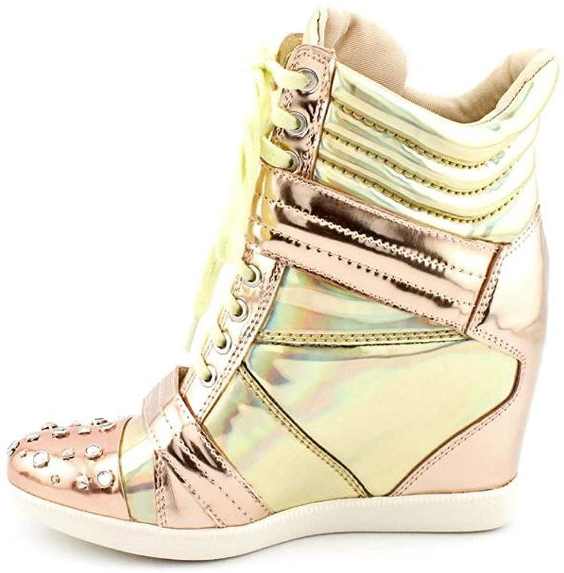 Boutique 9 Nevan 1 Women's Fashion Lace Up Wedge Sneakers Shoes - Gold - image 2 of 5